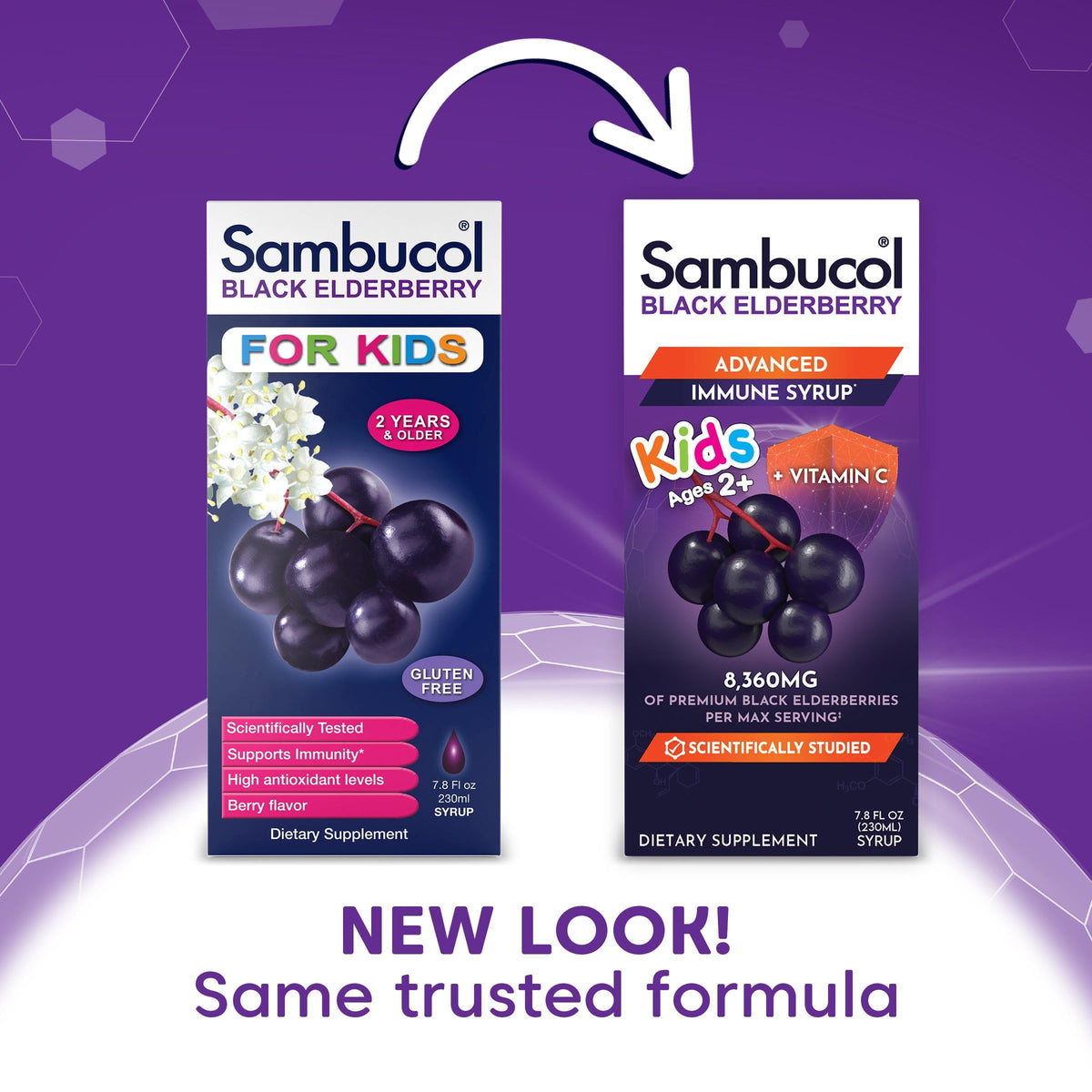 Sambucol Sirop de Sureau Noir pour Enfants 220 ml étiquette