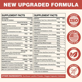 Sambugra Multivitamine Liposomale Femme 50+ ingrédients principaux