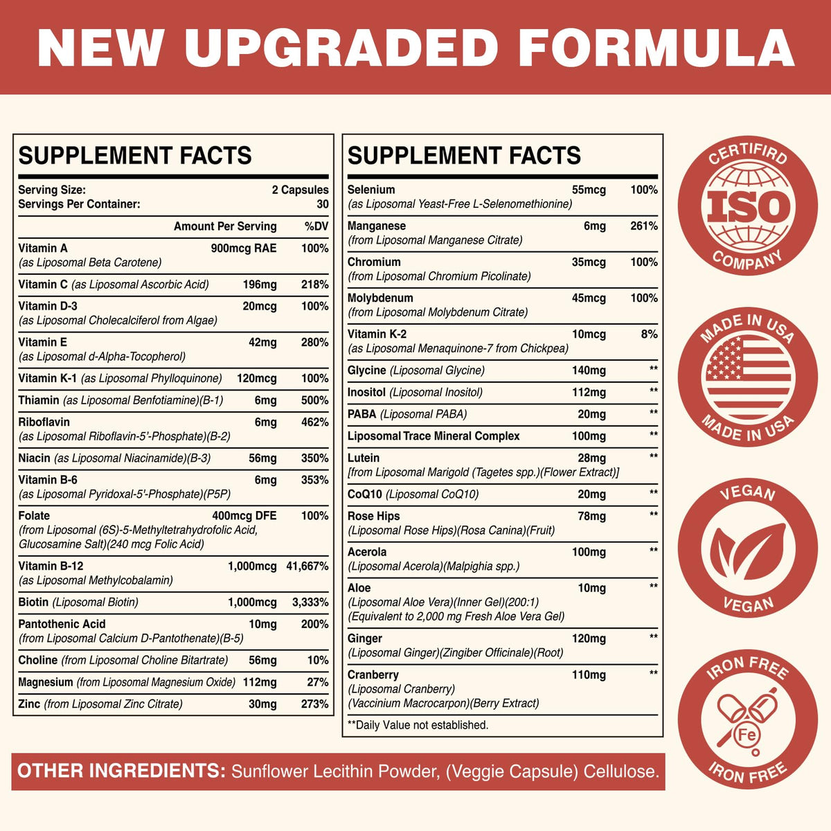 Sambugra multivitamines liposomales femme 50+ ingrédients