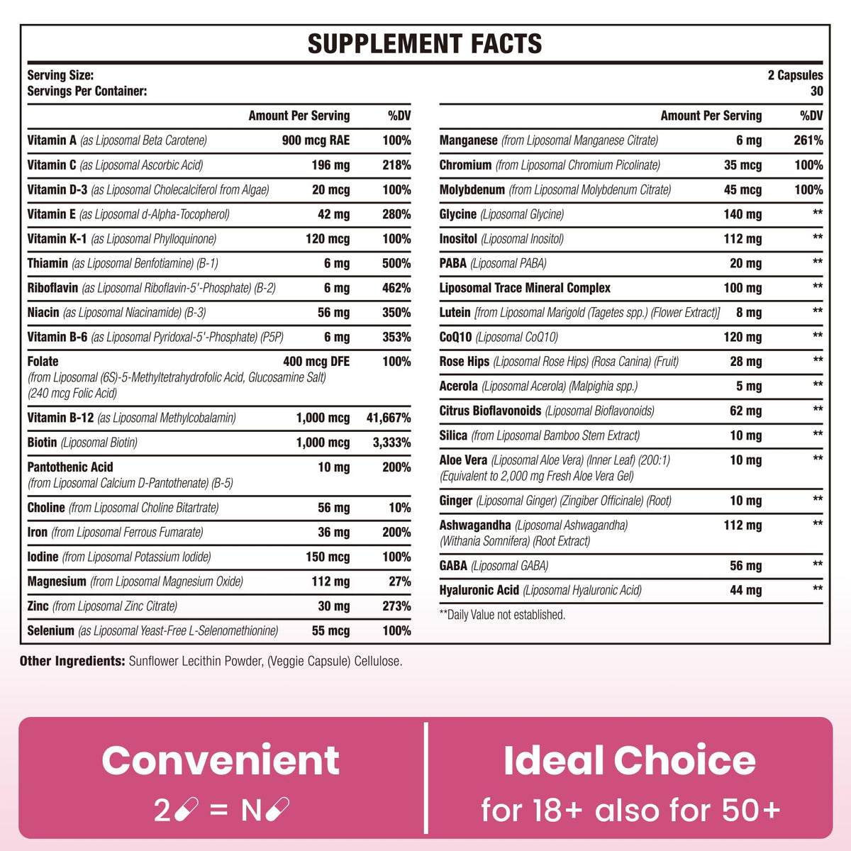 Sambugra multivitamines liposomales sur fond blanc