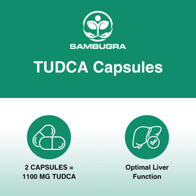 Sambugra TUDCA 1100mg capsules avec verre d'eau
