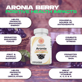 Samsara Herbs Aronia Berry extrait concentré 20:1 120 capsules sur fond blanc