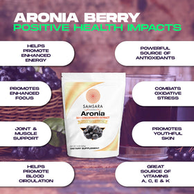 Samsara Herbs Aronia Berry poudre mélangée dans un smoothie