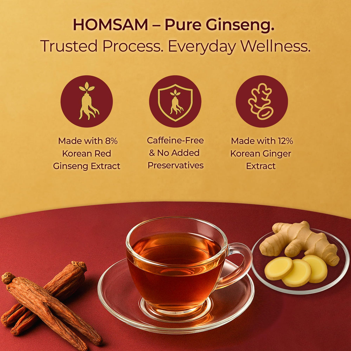 SAMSIDAE Thé de Ginseng Rouge Coréen sachet ouvert