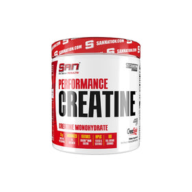 SAN Créatine 300g vue avant avec étiquette et dosage