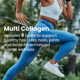 Sanar Naturals Multi-Collagène 132g sur une table de cuisine