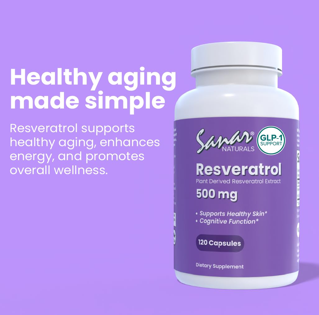 Sanar Naturals Resveratrol 500mg avec d'autres compléments alimentaires