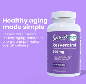 Sanar Naturals Resveratrol 500mg avec d'autres compléments alimentaires