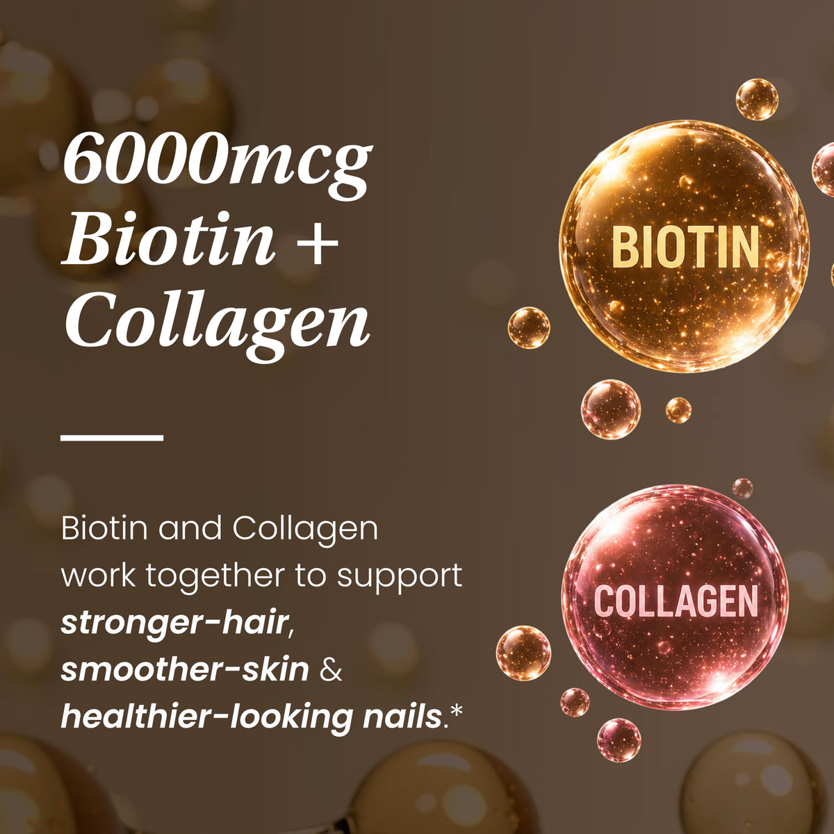 Sandhu's Biotin Collagen Keratin 6000mcg avec des ingrédients naturels