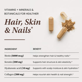 Sandhu's Biotin Collagen Keratin 6000mcg flacon avec bouchon