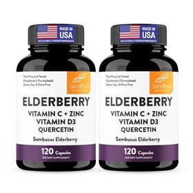 Sandhu's capsules de Sureau Vitamine C Zinc D3 240 unités vue de face