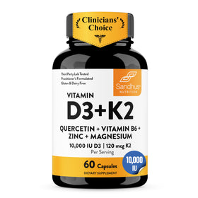Sandhu's Compléments Alimentaires D3 K2 10000 IU 60 capsules vue de face