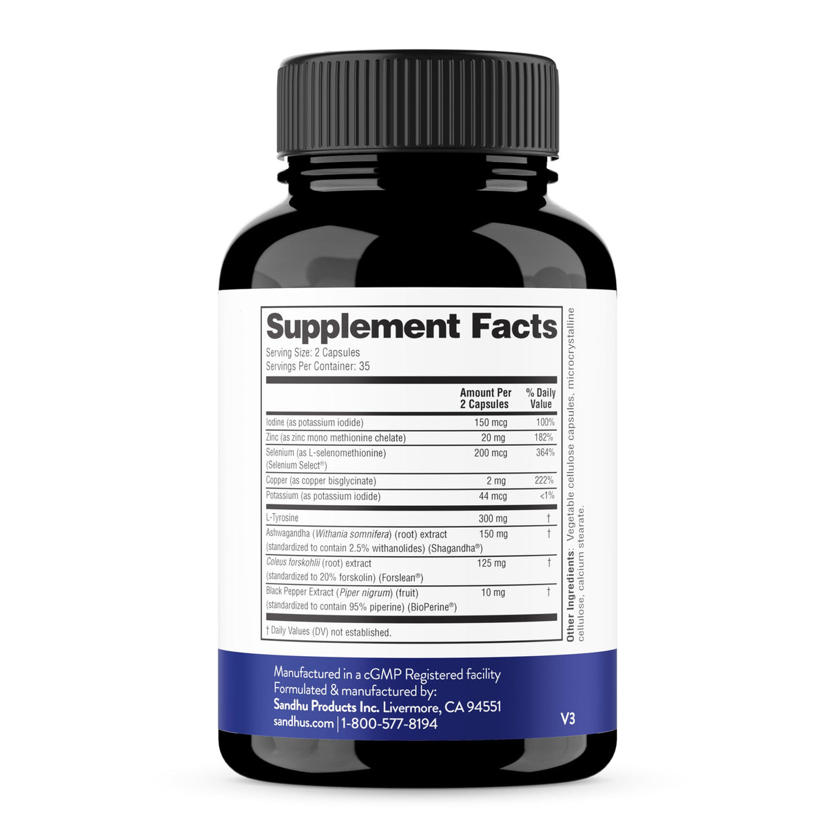Sandhu's complexe de soutien thyroïdien avec ingrédients naturels