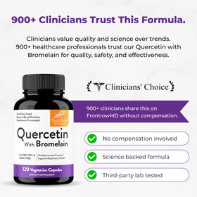 Sandhu's Quercétine avec Bromélaïne 500mg bottle open