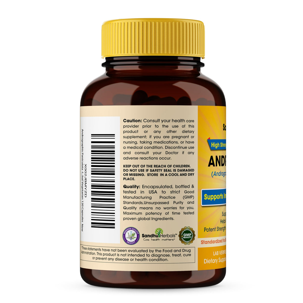 SANDHUHERBALS Andrographis Paniculata Kalmegh capsules ouvertes