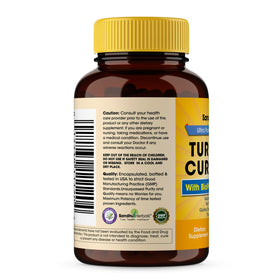 SANDHUHERBALS Curcuma 120 capsules sur fond blanc