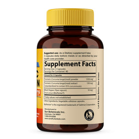 SANDHUHERBALS Curcuma capsules avec étiquette et dosage