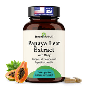 SANDHUHERBALS Extrait de Feuille de Papaye 120 Capsules vue de face