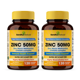 SANDHUHERBALS Zinc 50mg Capsules, 240 comprimés en vue de face