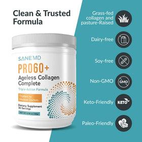 SANE Collagène Peptides PRO60+ 281g avec des fruits et légumes