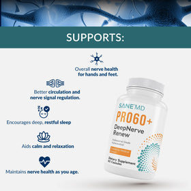 SANE PRO60+ Complément Alimentaire Nerveux - capsules sur une table