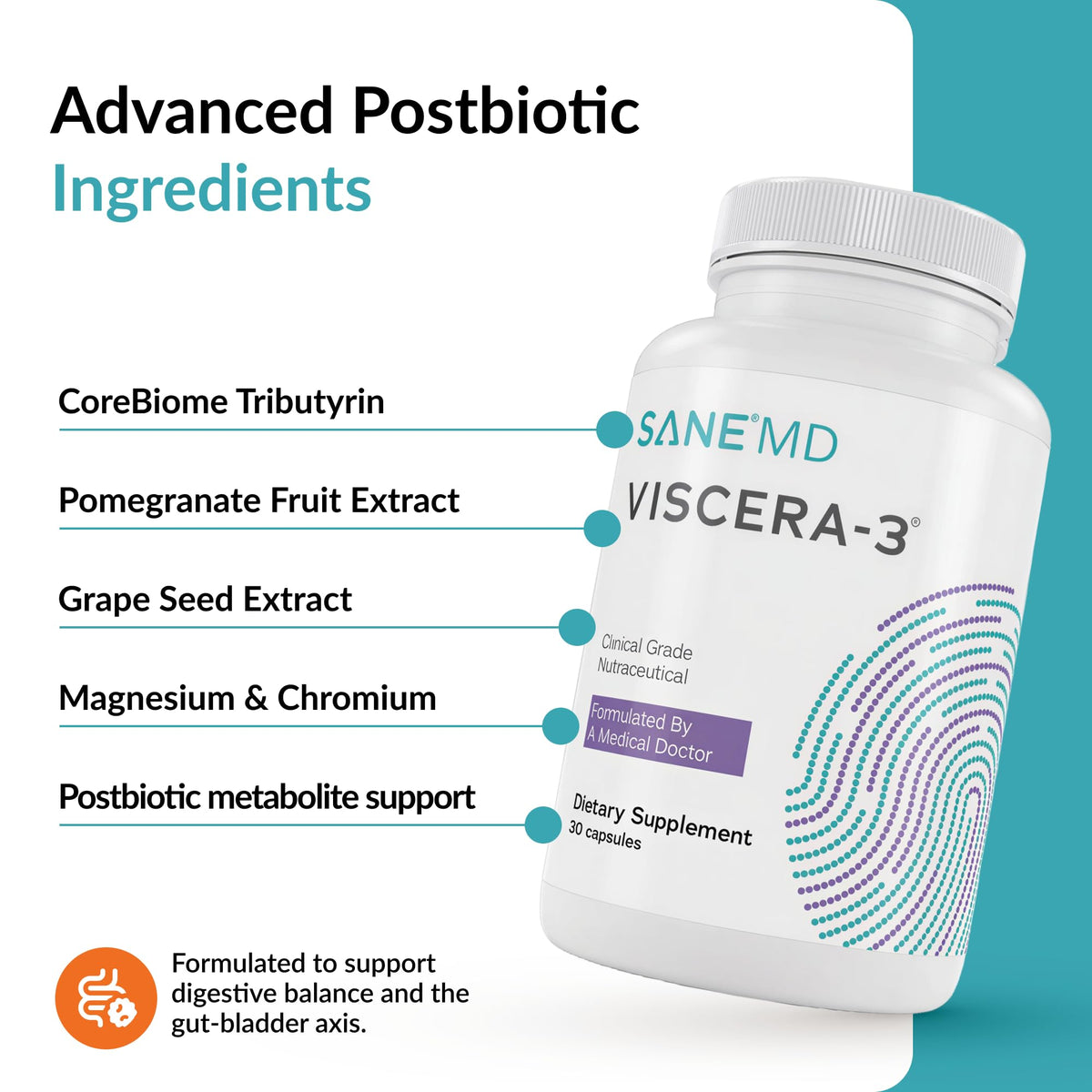 SANE Viscera-3 Complément Alimentaire 30 Capsules dosage