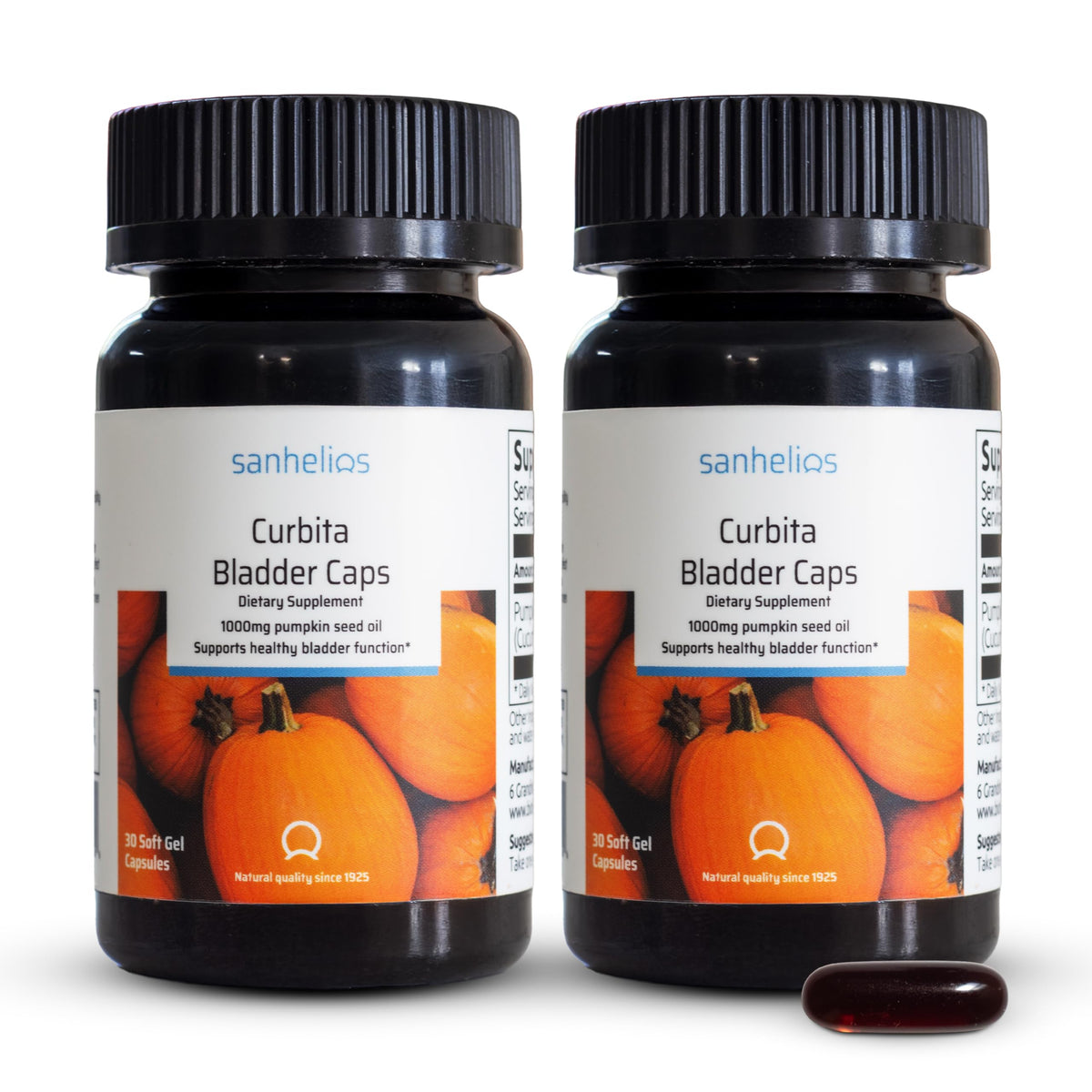 Sanhelios Curbita capsules d'huile de graines de citrouille vue de face