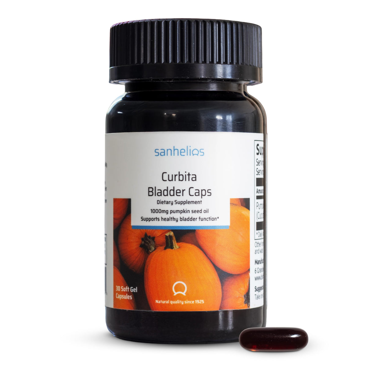 Sanhelios Curbita capsules huile de graines de citrouille vue de face