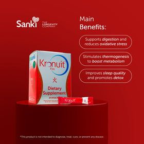 Sanki Kronuit boîte avec étiquette détaillant les ingrédients