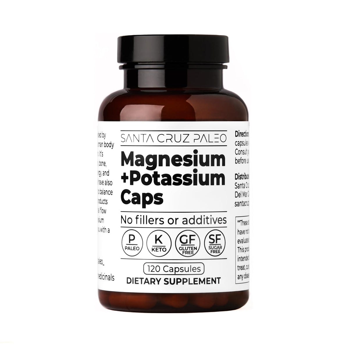 Santa Cruz Paleo Complément Alimentaire Magnésium + Potassium 120 capsules vue de face