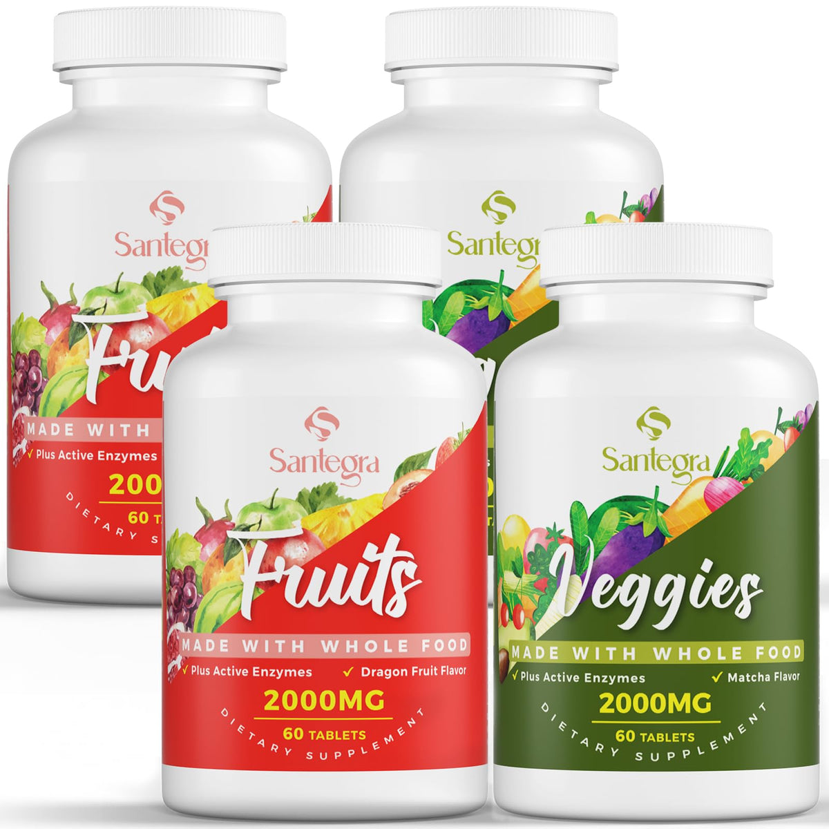 Santegra 2000 MG Fruits et Légumes 240 Tablettes vue de face