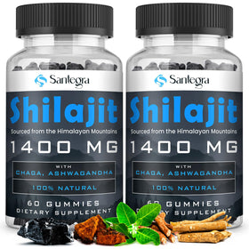 Santegra Gummies Shilajit 1400mg vue avant avec emballage