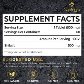 Santegra Shilajit 500 mg tablettes en gros plan