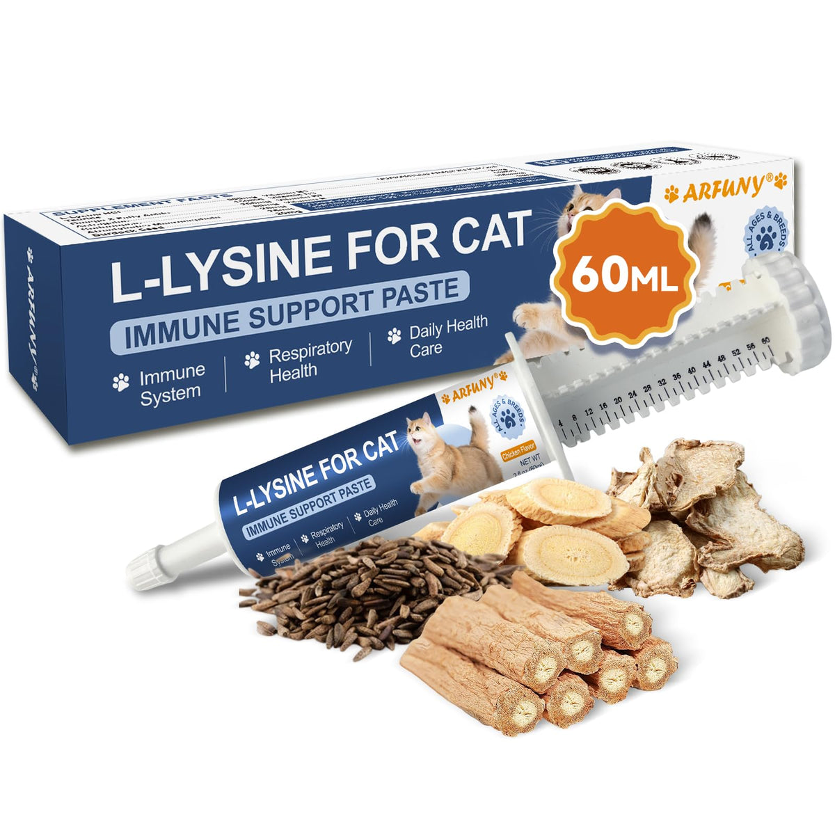 SANTKOL L-Lysine pour Chats tube de 130g vue avant