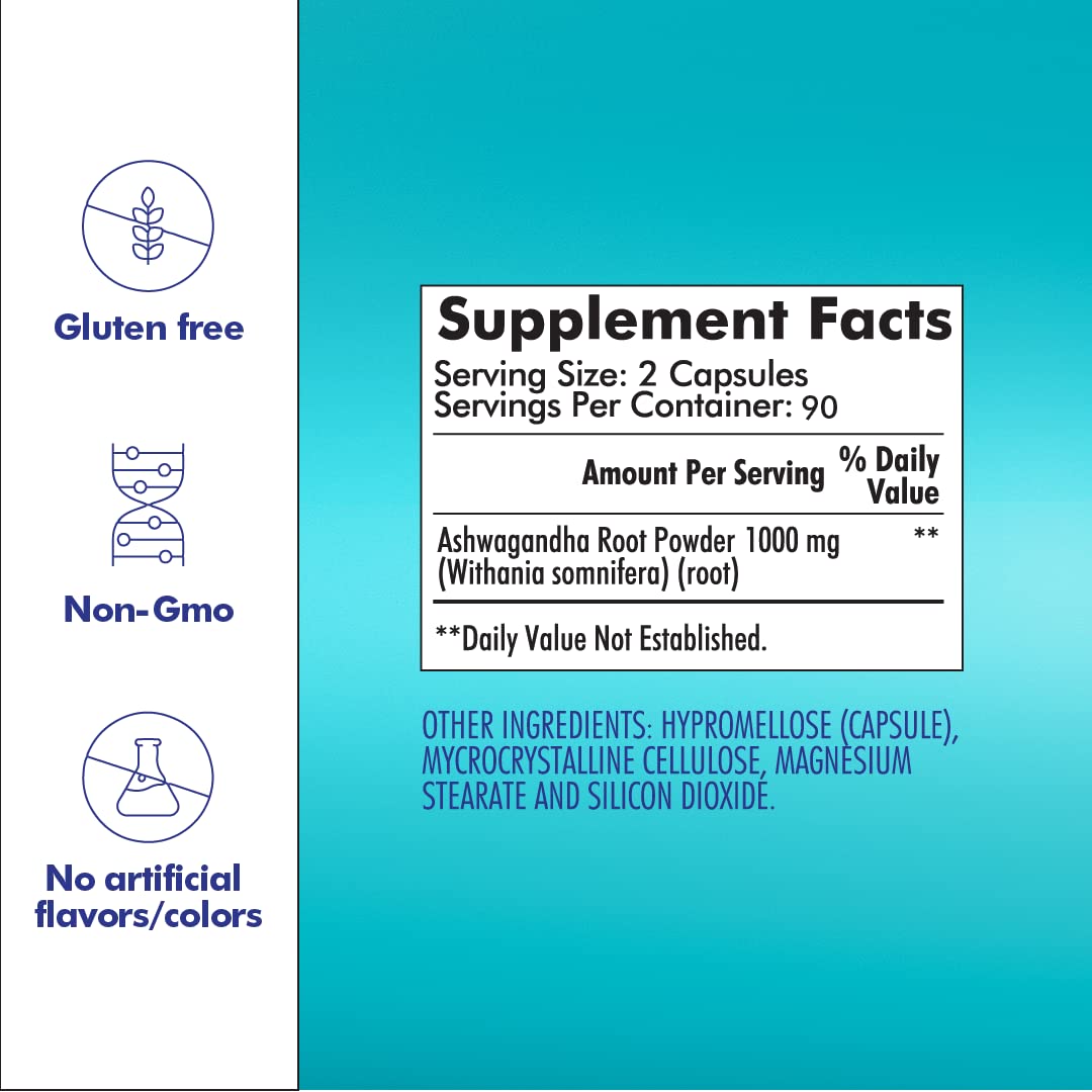 Santo Remedio Ashwagandha 1000 mg capsules avec étiquette