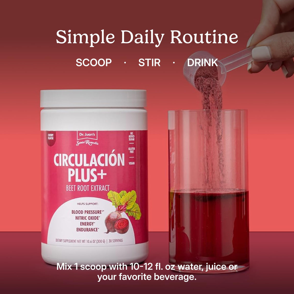 Santo Remedio Circulación Plus goût cerise en préparation