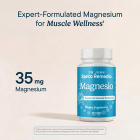 Santo Remedio Magnésium étiquette avec dosage et ingrédients