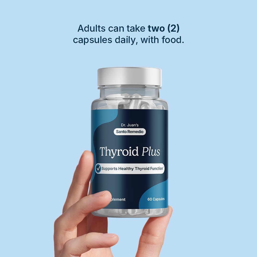 Santo Remedio Thyroid Plus capsule dans la main