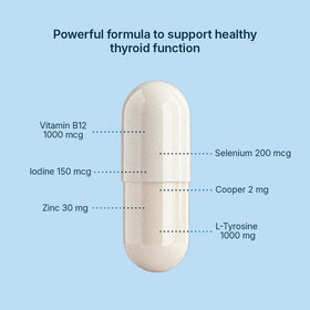 Santo Remedio Thyroid Plus sur une surface en bois