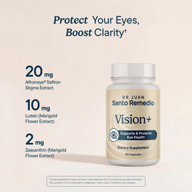 Santo Remedio Vision+ complément alimentaire 30 servings étiquette détaillée