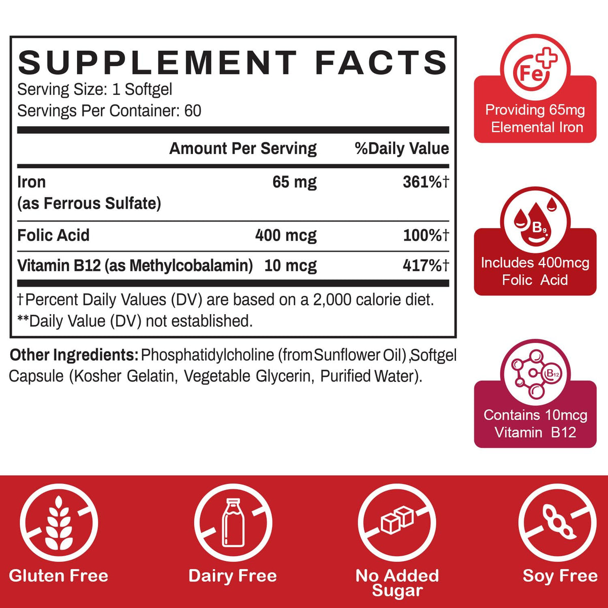 Sapotax Complément Fer Liposomal 65 mg, vue de l'arrière de la bouteille