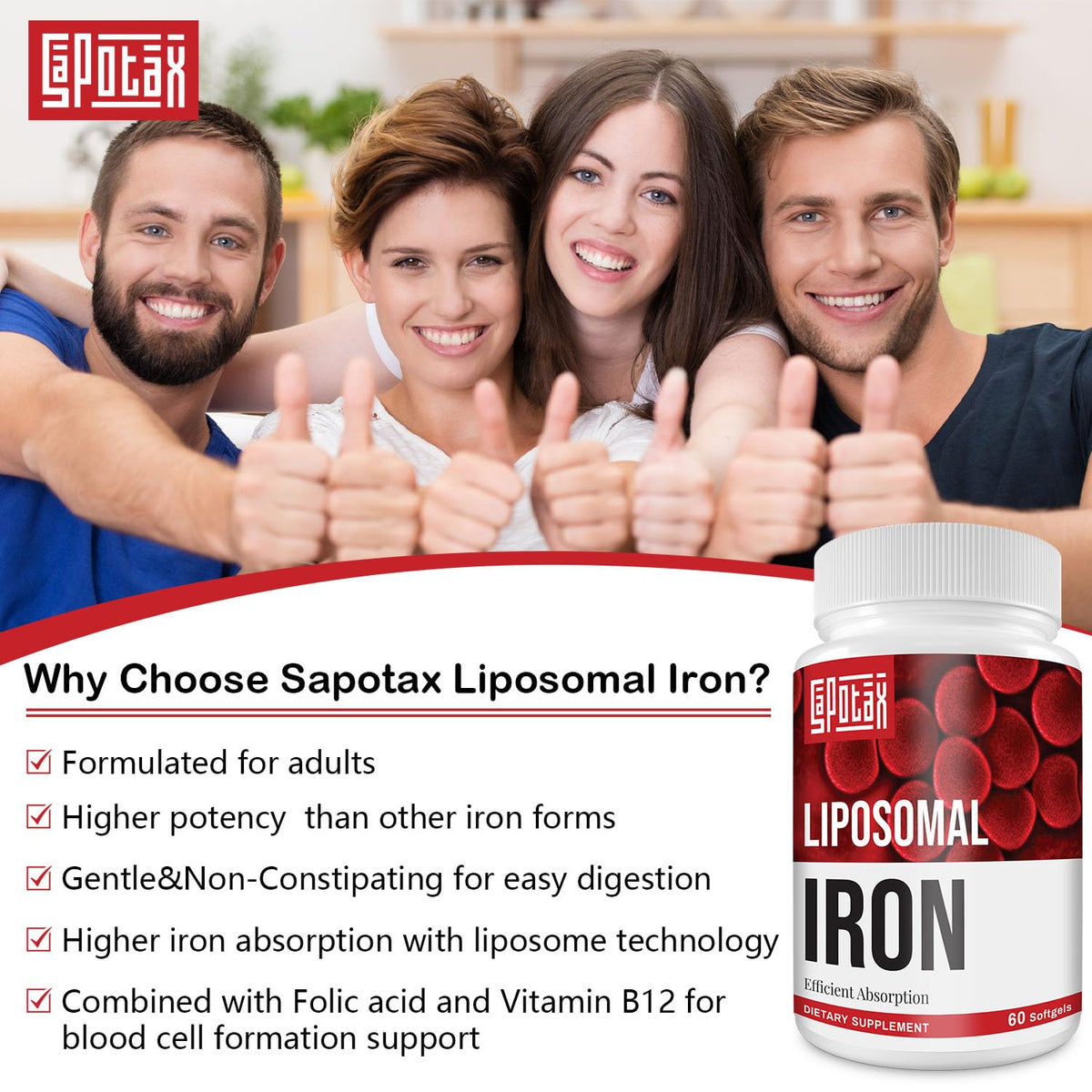 Sapotax Fer Liposomal avec un style de vie actif