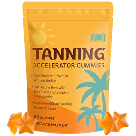 Sapotax Gummies de Bronzer Solaire 60 Gummies vue de face avec emballage tropical