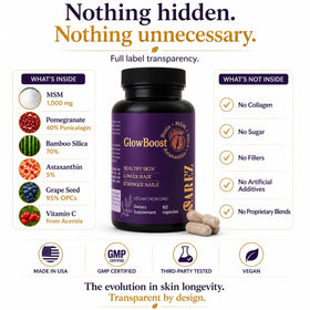 Sarez Skin Longevity Complex 60 capsules avec une main tenant le produit