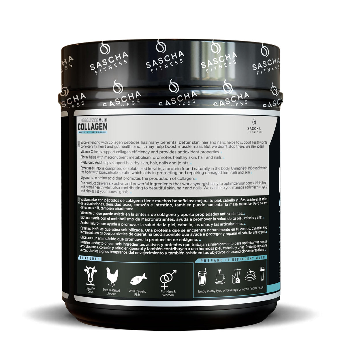 SASCHA FITNESS Collagène Hydrolysé 530g - détails des ingrédients