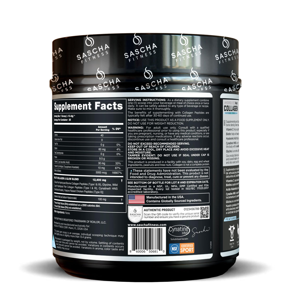 SASCHA FITNESS Collagène Hydrolysé 530g - utilisation dans un shaker
