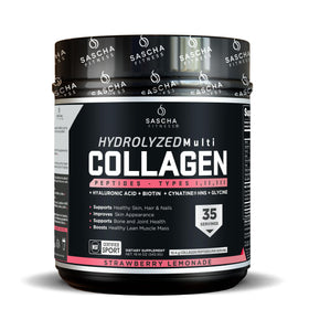 SASCHA FITNESS Poudre Multi Collagène Hydrolysé 600g avec goût Fraise Citron