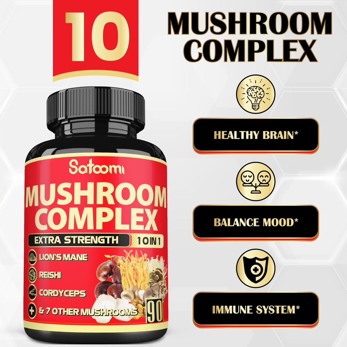 Satoomi complément alimentaire champignons 10 en 1 capsules