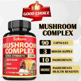 Satoomi complément alimentaire champignons 10 en 1 derrière