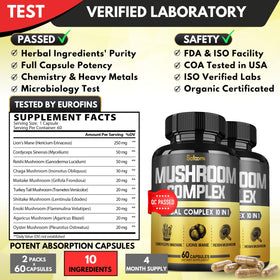 Satoomi Complexe de Champignons, capsules vue de près
